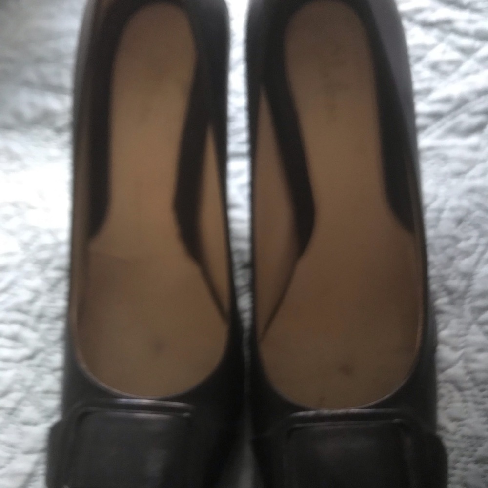 Cole Haan black buckle heels